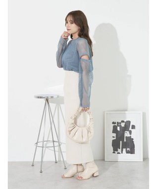 earth music&ecology ＳＥＴ２点メッシュプルオーバー＋タンクトップ Ivory