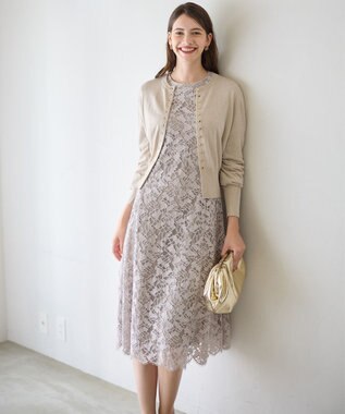 23区 【APPLAUDIR】コンパクト ラメカーディガン ベージュ系