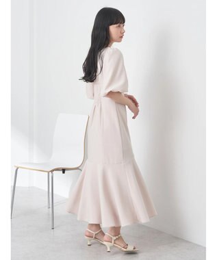 earth music&ecology フロントボタン裾フレアワンピース Beige