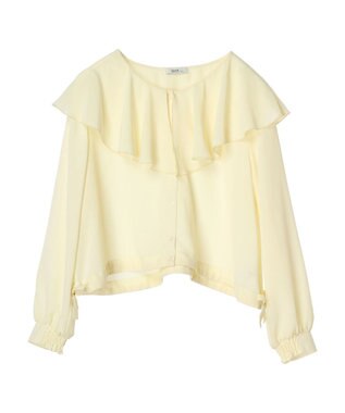 earth music&ecology ラッフルシアードロストブラウス Yellow