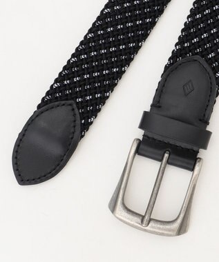 JOSEPH ABBOUD 【キングサイズ・イタリア素材・ストレッチ・日本製】 ストレッチミックスメッシュレジメンタル ベルト グレー系