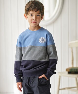 J.PRESS KIDS 【140-170cm】COMBI トリコロール トレーナー ブルー系2