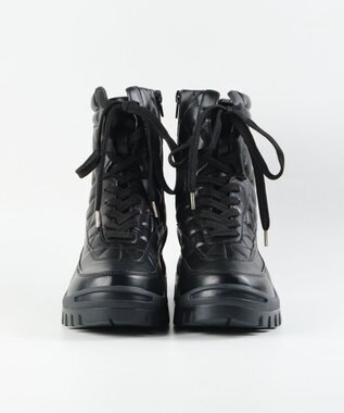 BONTRE 【MIONOTIS/ミオノティス】キルティングレースアップショートブーツ/40512 ブラック