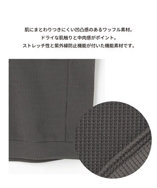 PW CIRCULUS 今が旬トップス！【ドライな肌触り / UV遮蔽率98.9% UVカット / ストレッチ】【MEN】ワッフルハーフジップトップス  ゴルフ グレー系