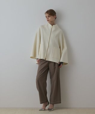 GRACE CONTINENTAL ストール付リバージップブルゾン キナリ