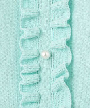 Feroux 【洗える】フリルデザインペプラムニットトップス スカイブルー系