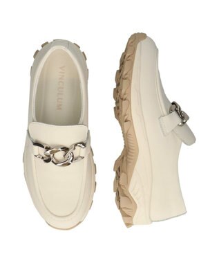 Bridget Birkin 【VINCULUM】防滑メタルチェーンローファー アイボリー
