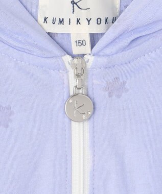 組曲 KIDS 【UVケア】【150-160cm】フラワーオパール パーカー サックスブルー系