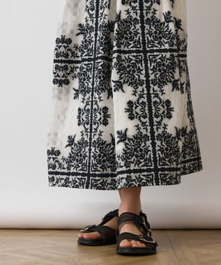 GRACE CONTINENTAL フレームジャガードドレス ブラック