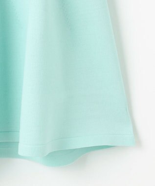 Feroux 【洗える】フリルデザインペプラムニットトップス スカイブルー系