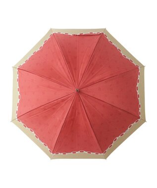 MOONBAT ランバン オン ブルー 長傘 チェーン柄サテンジャガードプリント 耐風 レッド