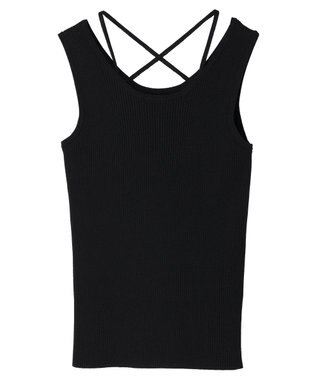 earth music&ecology レイヤリングニットタンクトップ Black