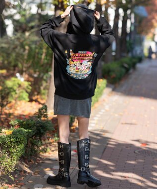 WEGO 【ユニセックス着用ITEM】別注NEWJACKグラフィックプルパーカー ブラック