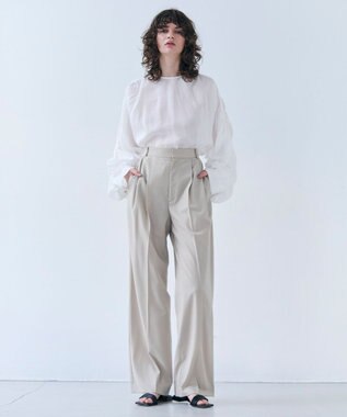 BEIGE， 【GISELe 6月号掲載】OREGANO / サマーウールタックワイドパンツ Taupe