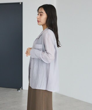 CRAFT STANDARD BOUTIQUE シアーオープンカラーシャツ Light Purple
