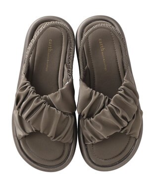 earth music&ecology ギャザークロスサンダル Bronze