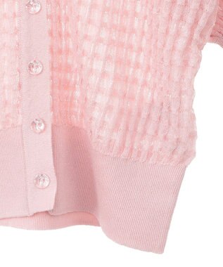 earth music&ecology シアーチェックカーディガン Pink