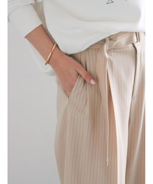 Te chichi ピンストライプタックワイドパンツ ベージュ