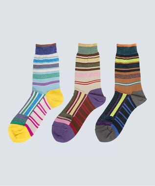 COQ HORIZON ラメボーダーソックス スカイブルー