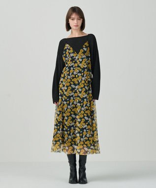 GRACE CONTINENTAL フラワーチュールプリントキャミワンピース