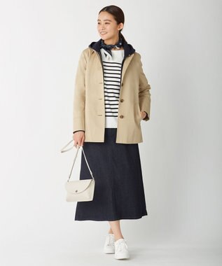 J.PRESS LADIES 【洗える】KATE パネルボーダー ボートネック ニット ホワイト系1