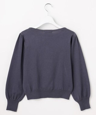 Feroux ブローチデザインニット プルオーバー ネイビー系