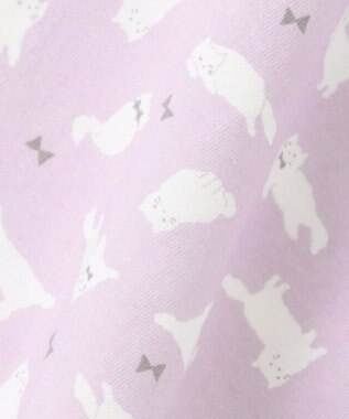 ANY KIDS 無地/総柄 1分丈スパッツ ラベンダー（ねこ）