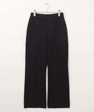 #Newans 【洗える】セミフレアニットパンツ ブラック