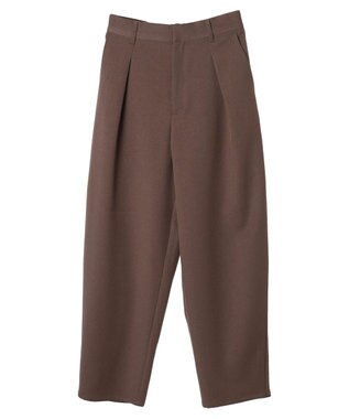 Green Parks ワンタックカーヴィーパンツ Brown