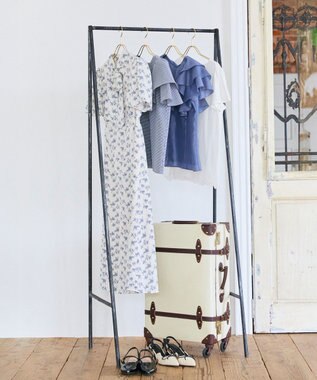 Feroux 【洗える】フラワープリント クラシカル ワンピース スカイブルー系1