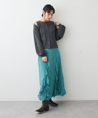 CRAFT STANDARD BOUTIQUE ラッフルロングスカート Blue Green