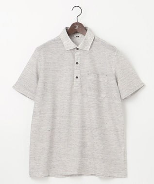 JOSEPH ABBOUD 【キングサイズ・吸水速乾/軽量】リネンTOPピケ ポロシャツ ライトグレー系