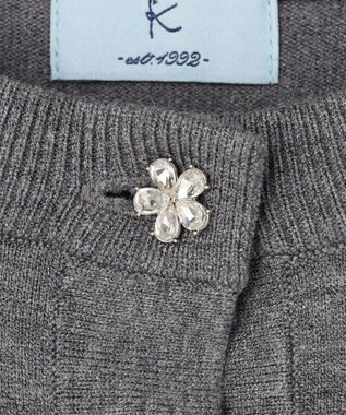 組曲 【先行予約】アトランダムビジューボタンカーディガン ライトグレー系