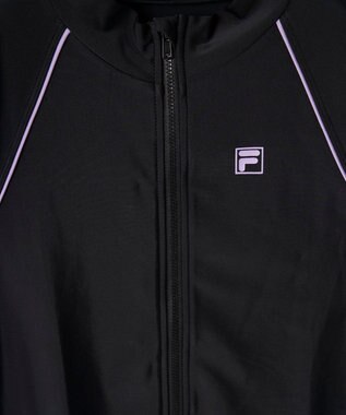 OP／FILA 【FILA】スタンドカラー長袖フルジップラッシュガード ブラック×パープル