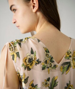 GRACE CONTINENTAL エスニックフラワー刺繍ワンピース ベージュ