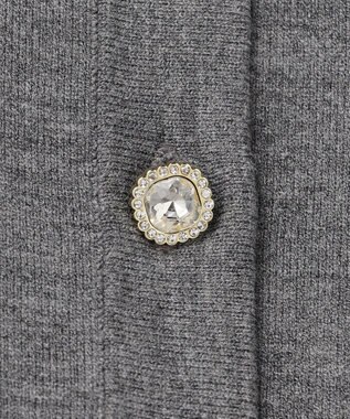 組曲 【先行予約】アトランダムビジューボタンカーディガン ライトグレー系