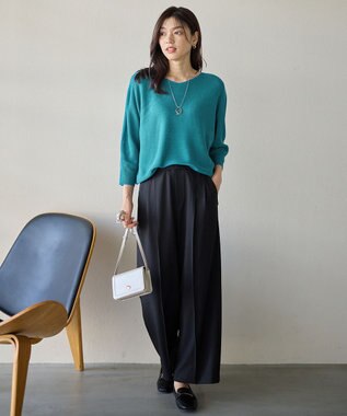 ANY 【6サイズ展開/ウエストゴム】イージーワイドパンツ ブラック