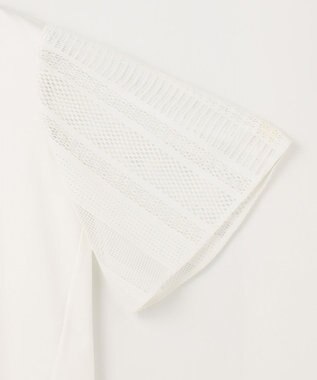 自由区 【洗える】レースエッジフレアスリーブ トップス オフ