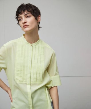 BEIGE， 【洗える】BAC / バンドカラーブラウス Lime