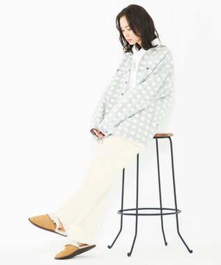 JOSEPH ABBOUD MOUNTAIN 【SPACE／UNISEX】フランネルジャージーチェック シャツ ライトグレー系3