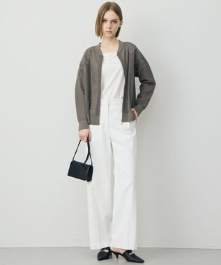 ICB L メッシュレースブルゾン スティールカーキ