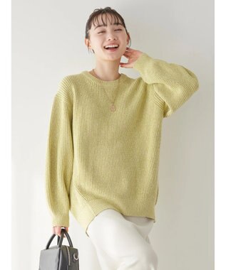 AMERICAN HOLIC 片畦クルーネックニットプルオーバー Yellow