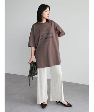 Green Parks 多段ロゴ半袖チュニック Brown