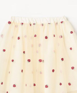 ANY KIDS 【Strawberry Collection】総刺繍 いちごチュールスカート エクリュ