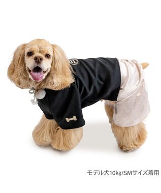 PET PARADISE ペットパラダイス 紋付き刺繍袴 中型犬 大型犬 ブラック×ホワイト