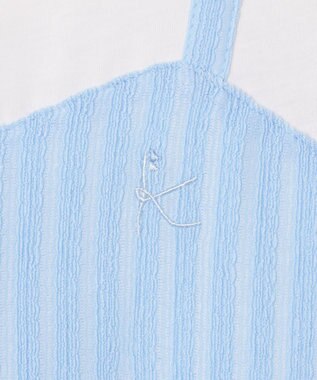 組曲 KIDS 【110-140㎝】レースカットソーコンビ チュニック サックスブルー系