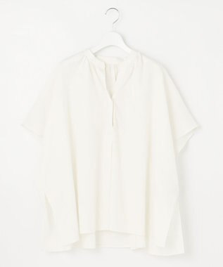 UNFILO 【洗える】リネンレーヨン　スキッパーシャツ オフ