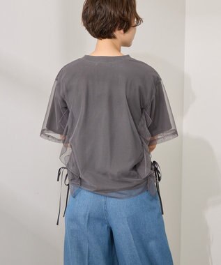 AMERICAN HOLIC チュールレイヤードドロストトップス Charcoal Gray