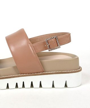 Dominic3 フットベット レザーパテッドサンダル ベージュ