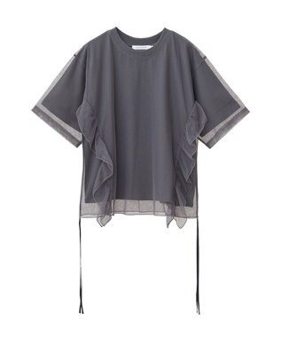 AMERICAN HOLIC チュールレイヤードドロストトップス Charcoal Gray